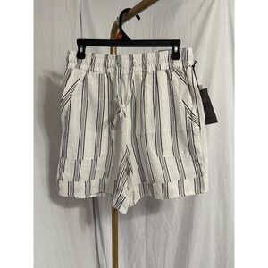 NWT Royalty for me‎ Collection White Linen Blend Shorts with Stripes Size Small